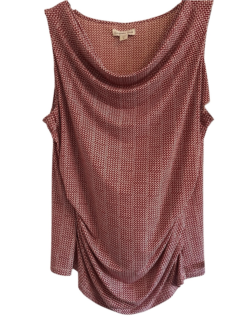 Coldwater Creek Sleeveless Top Draped Cowl Neckline Ruching Both Sides Size 1X